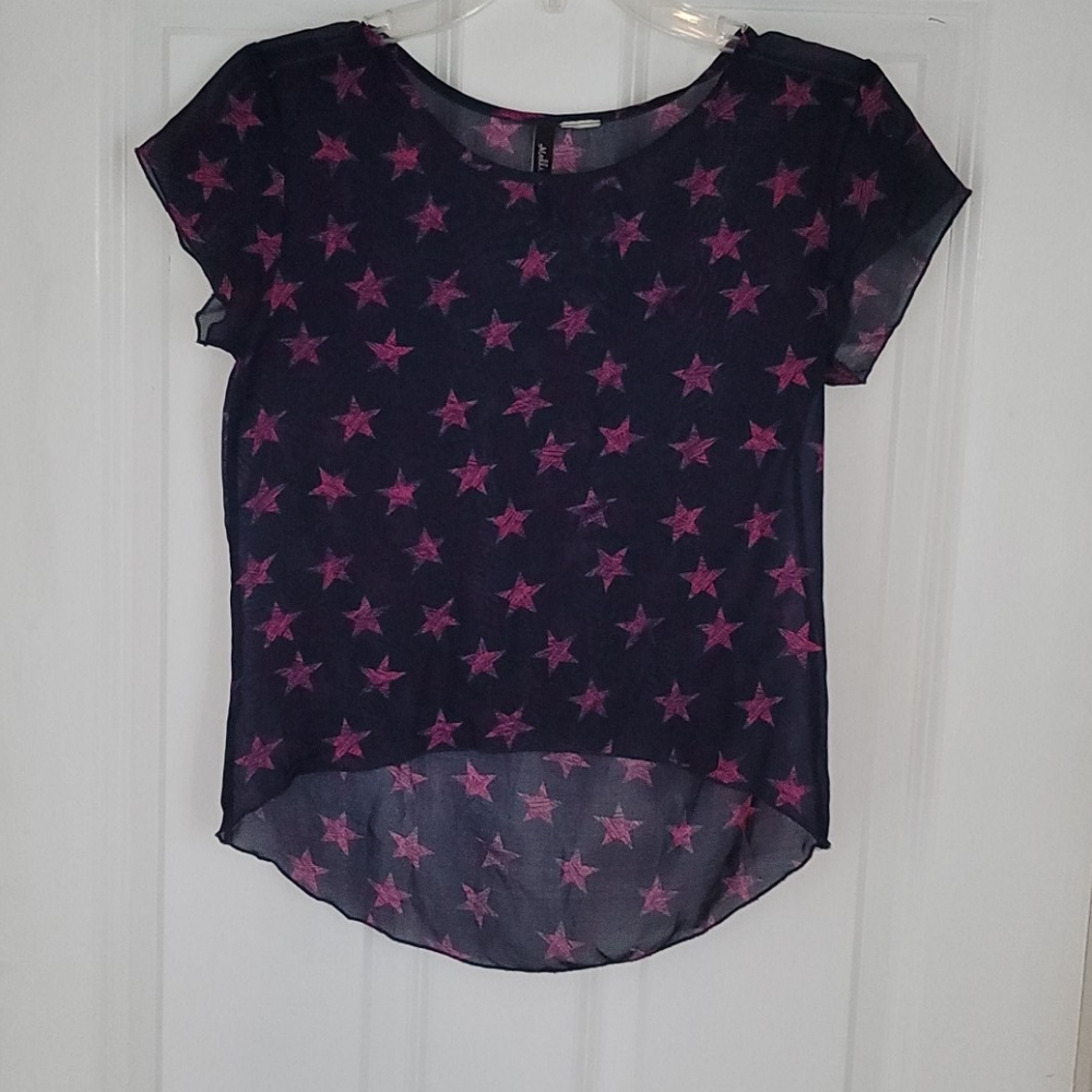 Sheer Top with Star Pattern